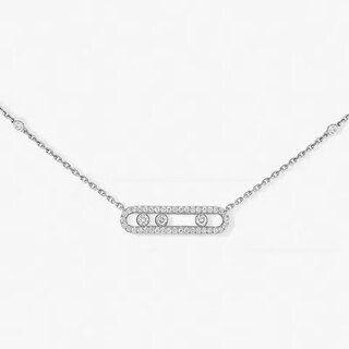 Olevo necklace three diamond sliding babymove full diamond light luxury white gold 18k color rose gold pendant female clavicle chain large full diamond three diamond white gold