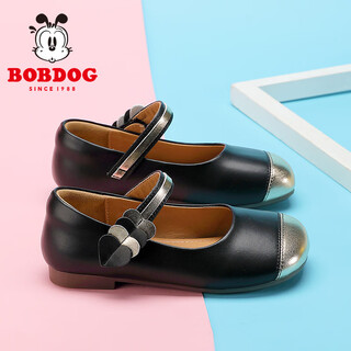 Babudou children's shoes girls 2025 spring new fashion small leather shoes campus performance shoes british style children's shoes princess shoes black 26 suitable for feet length 15.8cm