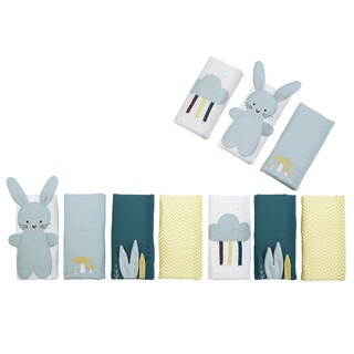 Wen yijia customized new crib bed fence soft bag baby pure cotton anti-collision fence children's breathable cloth spliced bed guard light green set of 10 pieces one piece circumference 8-14 cm others