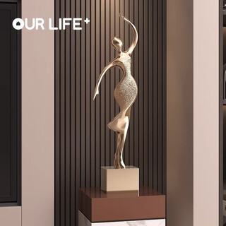 Olaijia new chinese style dancing charm figure art ornaments high-end sculpture living room study entrance wine cabinet home accessories dancing charm porch ornaments-gold