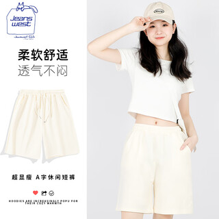 Jeanswest clubjeanswest five-point pure cotton shorts for women to wear with lace-up, new style for small people, slim, comfortable and versatile casual shorts