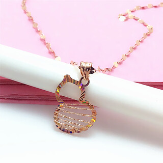 Mrs. yage jewelry 585 purple gold colorful brushed gourd pendant fashionable and versatile 14k rose gold necklace single pendant