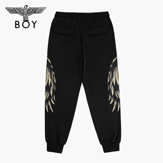 Boy london unisex sweatpants with wings embroidery black sports trendy brand versatile and comfortable knitted trousers n15007 black xs
