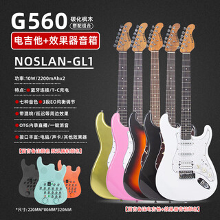 Galyda electric guitar student beginner with audio set professional grade st single and double electric guitar rock and singing instrument g560 electric guitar + noslan speaker color remarks (free piano bag + accessories)