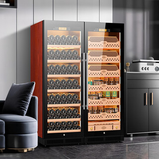 Cigarloong cl-120c1 intelligent constant temperature and humidity cigar cabinet constant temperature red wine cabinet negative ion ammonia purifier wifi remote iot frequency control large capacity double door cigar and red wine double cabinet wood grain red cedar wood cigar and red wine style wifi + purification ammonia + constant temperature and humidity