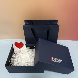 2025 new biotherm gift box gift box hydrodynamic packaging box three-piece set gift bag gift bag box + bag + raffia + greeting card