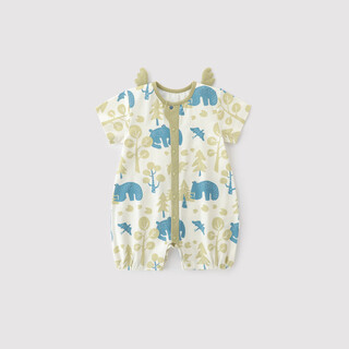 Bali piggy baby jumpsuit summer short sleeve thin harness summer newborn climbing suit summer newborn baby clothes cute pet forest green 59cm