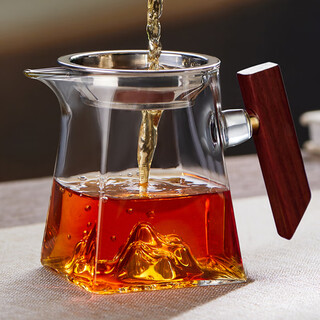 Yihutea (yihutea) fair cup thickened heat-resistant glass tea divider japanese filter set tea brewing tea set xiaoqinggan special tea cup mountain bottom fair cup + buckle