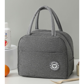 Quqiwu insulated lunch box bag thickened office worker with lunch bag aluminum foil lunch box insulated bag portable waterproof portable breakfast high quality lunch bag - gray increased capacity -