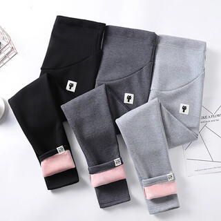 Yuanshe (yuansise) maternity winter clothing plus velvet thickened pink velvet belly support leggings winter warm cotton pants autumn pregnancy pants autumn black plus velvet style xl130-145jin jin is equal to 0.5 kg