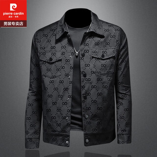 Pierre cardin 2025 spring new printed jacket men's large size lapel jacket thin slim fit trendy european station handsome fashion brand main picture model 2xl 135-150jin jin is equal to 0.5 kg