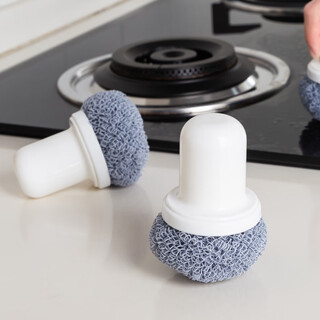 Home story (katei story) japanese nanoball cleaning ball steel wire brush does not lose wires removable decontamination does not damage pot handles scrubbing pots and pans artifact short-handed brush + 4 replacement cleaning balls