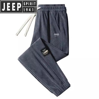 Jeep spirit jeep corduroy pants men's spring, autumn and winter new thickened corduroy sweatpants large size casual loose sweatpants gray legs spring and autumn thick m 85-100jin jin is equal to 0.5 kg