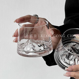 Enshou fuji mountain cup, ancient iceberg cup, japanese style ins style mountain cup, home tea cup, whiskey cup, foreign wine cup, qiqi selection, transparent snow mountain cup - 200ml, buy one, get three free, 4 pieces in hand
