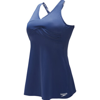 Speedo new product inspiration capsule sun protection anti-chlorine slim fit women's casual vacation one-piece skirt swimsuit blue/white one size 32