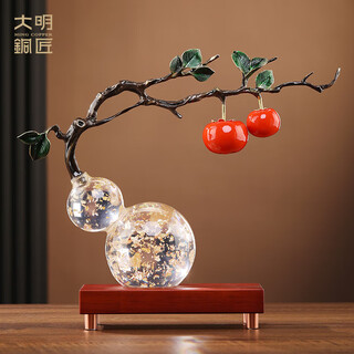 Daming coppersmith's new chinese style gourd decoration, everything goes well, living room entrance decoration, opening, housewarming, moving gifts, crafts
