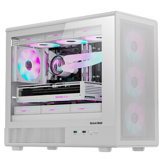 Great wall phantom m2w pro white computer case (hidden metal panel/glass side panel/360 water cooling/12 fan positions/double tower heat pipe/wide body/support 5090)
