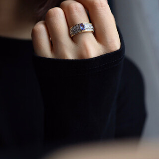 Library selected natural tanzanite ring 2023 new s925 sterling silver retro palace style tanzanite ring tanzanite ring