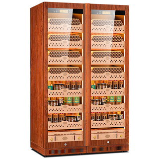 Kelong cl-188c1 intelligent constant temperature and humidity ammonia removal cigar cabinet constant temperature red wine cabinet ammonia-purifying cigar and red wine dual-purpose double-door cabinet rosewood grain cedar wood naked model wifi + purifying ammonia + constant temperature and humidity