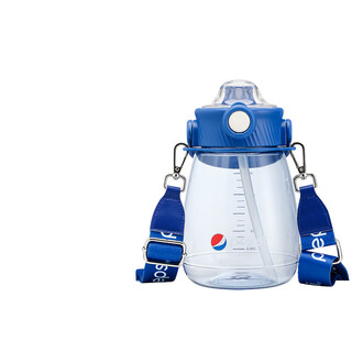 Beddybear big belly cup children's summer large capacity cool kettle male and female student plastic water cup portable double drinking straw cup dudu bucket-pepsi sunny blue 1200ml