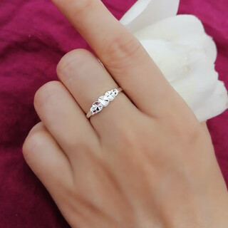 Yinen sterling silver ring women's peony flower silver ring genuine live peacock tail ring 99 pure silver silver ring heart to heart fashion style