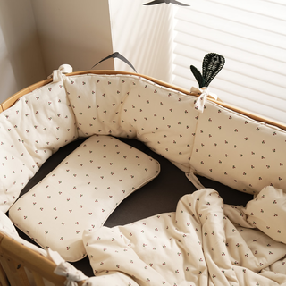 Forbest crib fence soft bag children's anti-collision soft bag spliced bed fence stall cloth bedside can be customized cherry knitted cotton length.360cm*height.45cm