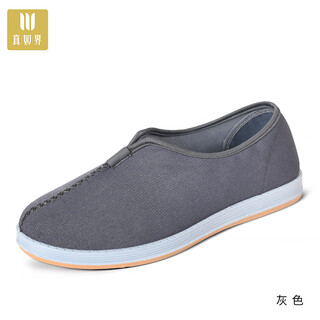Zhenrujie new style monk shoes old beijing cloth shoes men's traditional cloth shoes one-foot soft sole driving shoes casual men and women 2538 gray 43