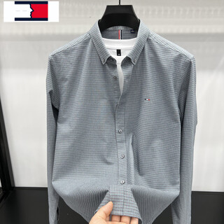 TOME BORNEK美国汤米长袖衬衫男士春秋季新款时尚商务休闲牛津布纯棉衬衣外套 绿色 L 125-145斤