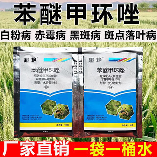 Difenoconazole genuine fungicide powdery mildew embroidery anthracnose benmeconazole pesticide whole box wholesale 10 grams 10 bags