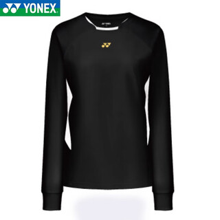 尤尼克斯25年新款尤尼克斯YY羽毛球服运动服上衣长袖卫衣男女同款速干透气 女款-215105BCR-黑 L