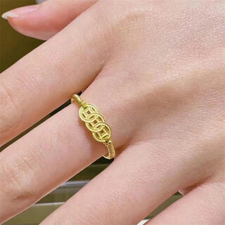 Huang yuchen lao fenghuang gold store k sand-plated gold ring simulated gold, gold, five emperors, copper coins, when gathering wealth and keeping money, the mouth can be adjusted