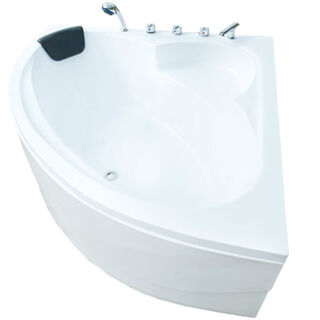 Jomoo's new triangular bathtub household adult small-sized bathtub acrylic independent massage small bathtub fan-shaped bathtub exclusive version five-piece bathtub 1.3m