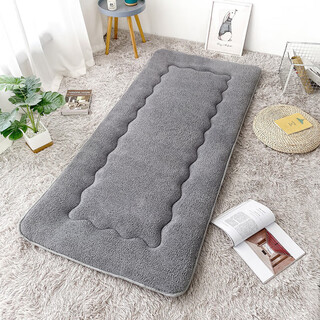 Yusen yiwu day care mattress 70x170 student dormitory thickened mattress foldable tatami single and double bunk bunk sheep velvet - gray (non-slip) thickened 6cm 70*170cm kindergarten