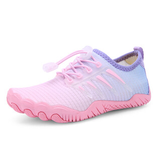 Mccann indoor children's rope skipping shoes for men and women rock climbing non-slip running shoes shock-absorbing training shoes for primary school students wear-resistant sports shoes pink and purple 33