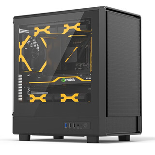 Jinhetian jianyuji computer case desktop host diy glass side transparent matx white water-cooled chassis jianyuji black supports small and medium-sized motherboards 240 water cooling