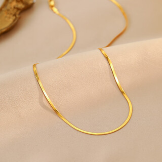 Youshu snake bone chain necklace women's clavicle chain 18k gold gold sterling silver gold necklace light luxury high-end without losing pigment chain 18k gold