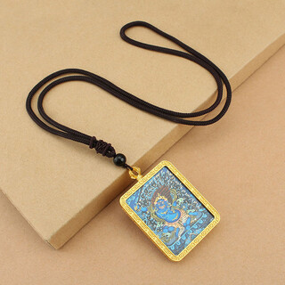 Weishini thangka eight patron saints necklace pendant twelve zodiac zakiram huang wealth god scenic area retro jewelry 1117-8# fudo mingwang thangka alloy necklace