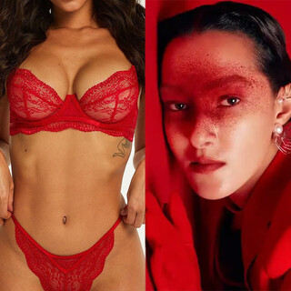 Victoria palace sexy french underwear sexy ultra-thin lace bra big breast showing small anti-sagging sexy underwear thong red s