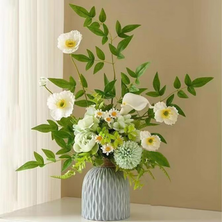 Mppmck light luxury ins style simulated flower art ornaments simulated green plants young people's desktop flower arrangement floral decorations main picture hot model cardamom year bouquet + blue