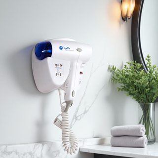Xinda wall-mounted hotel home hair dryer holder bathroom wall-mounted hole-free 1200w anti-leakage safe 20-year brand rcy120-20b (with socket)