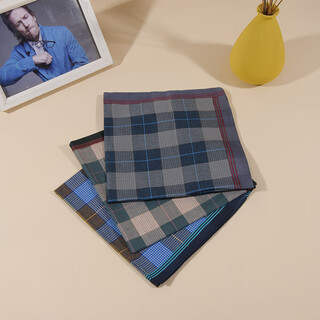 Glo-story men's and women's square towel, cotton 40cm couple's universal handkerchief, plaid classic handkerchief