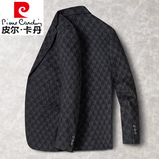 Pierre cardin corduroy suit jacket men's business fashion spring, autumn and winter new middle-aged slim casual suit jacket black printed jacket 180/xl suitable for 135-150jin jin equals about 0.5 kg