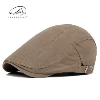 Queenjoy korean style cotton hat british style men's solid color duck bill forward hat women's painter beret spring and summer trend light khaki color one size