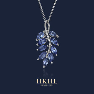 Chauiyin chaoyin 925 silver tanzanite necklace women's sapphire pendant light luxury versatile clavicle chain fashion accessories tanzanite tanzanite necklace