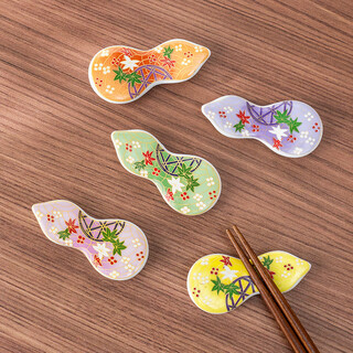 Mino yaki japanese-style imported gourd chopstick holder household chopstick holder high-end chopstick holder exquisite high-end chopstick pillow sakurayu powder