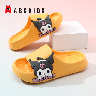 Abc kids children's sandals spring and summer girls indoor bath home kuromi slippers 8601 yellow 38-39