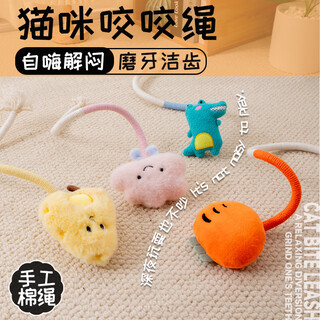 Extension pet cat chewing rope toy self-pleasure relieve boredom artifact teeth grinding and bite-resistant kitten kitten cat teasing stick supplies cloud doll