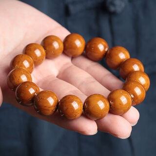 山中玉紫金鼠手串三眼菩提子实心正圆光珠盘文玩男女士佛珠中秋礼物15mm