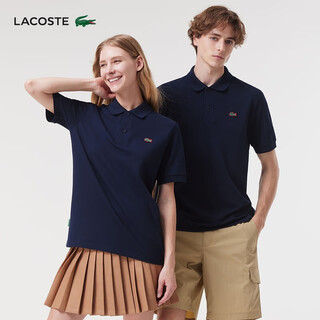 Lacoste french crocodile classic casual loose short-sleeved lapel polo shirt for men and women | ph2760 166/navy blue s (170)