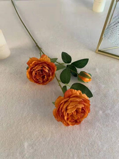Simulated 3-head peony wedding flower arrangement rose sea wedding arrangement fake brazilian roses arranged on the ground to lead silk flowers caramel color